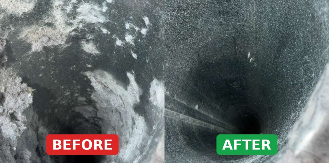 Clogged vs clean dryer vent